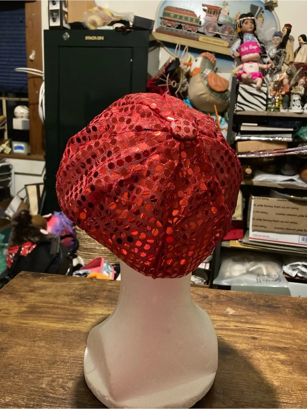 Red sequin baseball cap for kids